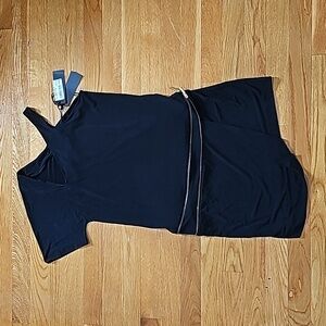 NWT XXS Just Cavalli Black Top Mini Zipper Bottom Dress